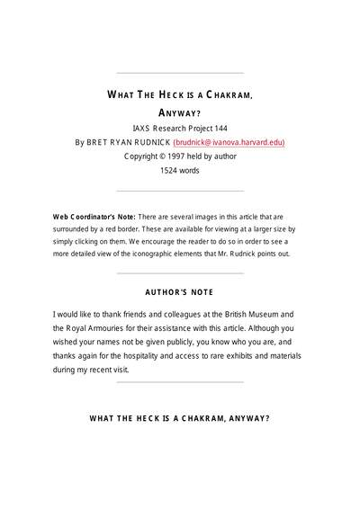 What is a Chakar — cover