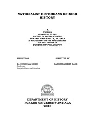 NATIONALIST HISTORIANS ON SIKH — cover