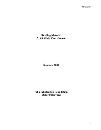 Mskc Readings — cover