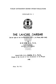 PUNJAB GOVERNMENT RECORD OFFICE — cover