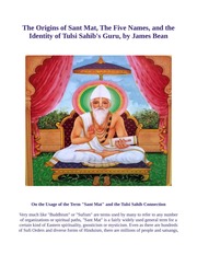 The Origins of Sant Mat, The Five Names, and the — cover