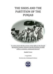 THE PARTITION OF THE PUNJAB — cover