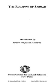 THE RUBAIYAT OF SARMAD — cover