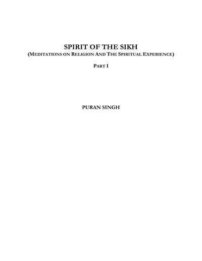 Spirit of The Sikh Part1 — cover